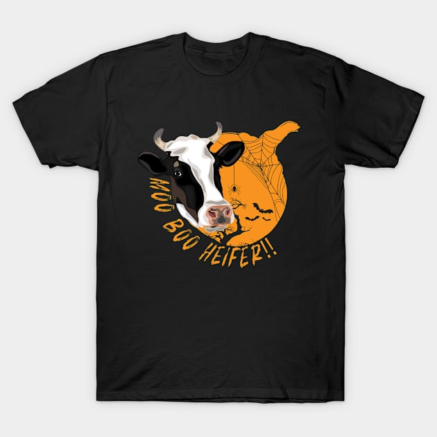 boo heifer cow halloween gift T-Shirt by mohazain